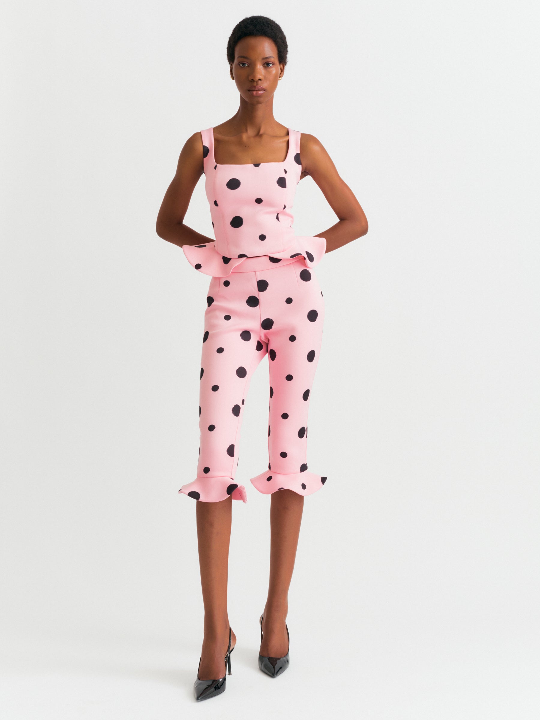 Polka Dot Corset Top in Pink