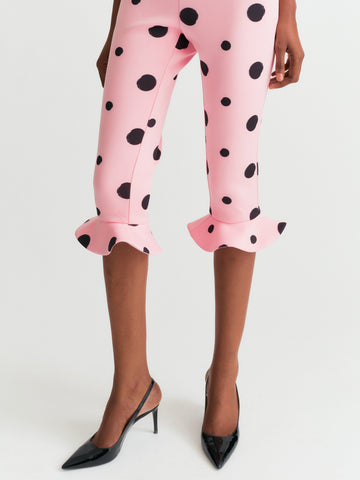 Polka Dot Capri Trousers in Pink