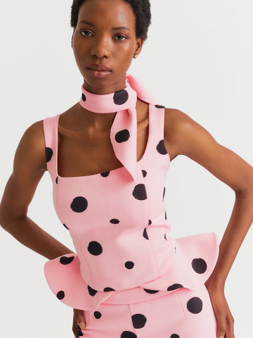 Polka Dot Corset Top in Pink