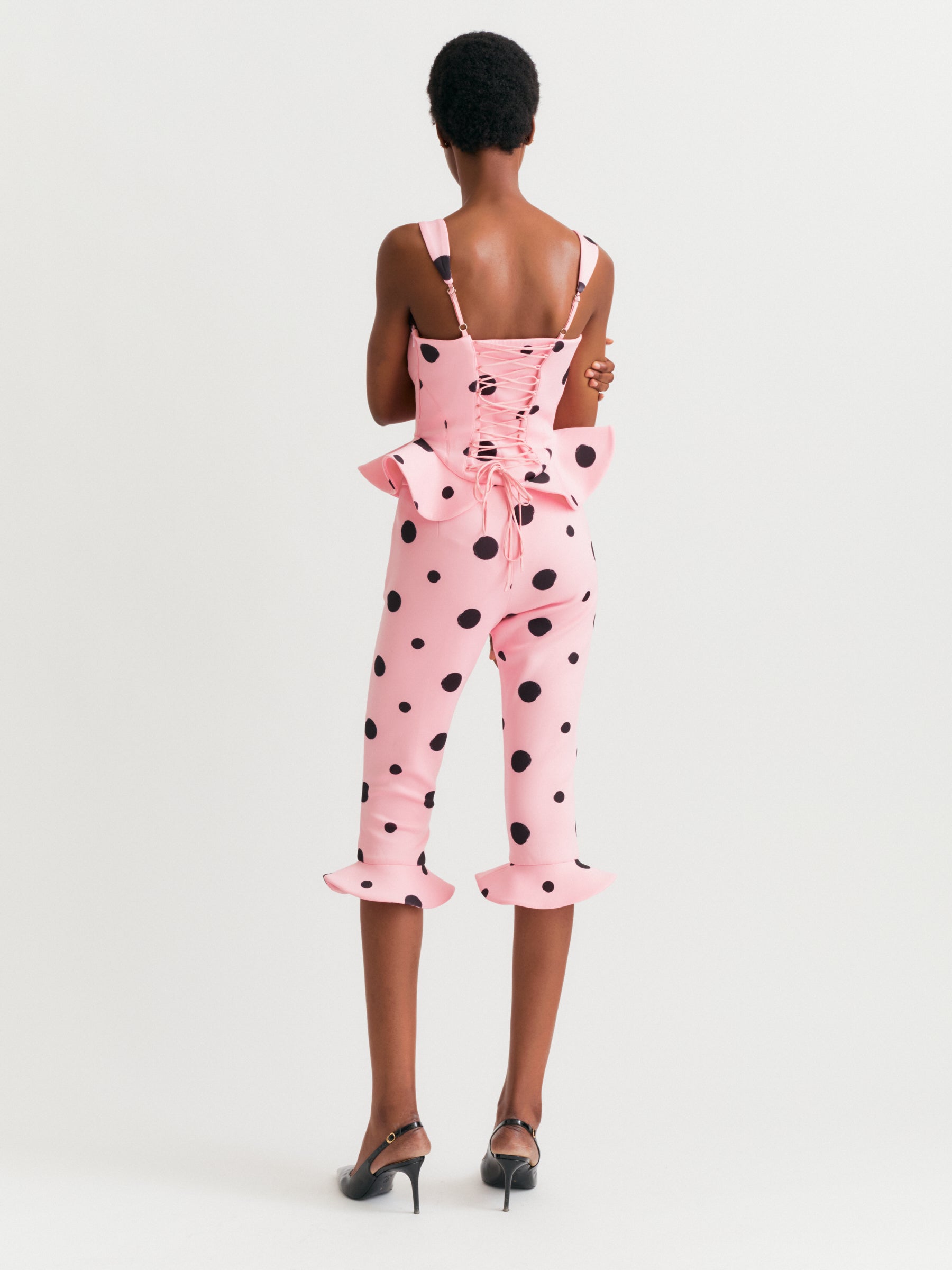 Polka Dot Corset Top in Pink